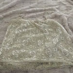 Day trip flower and lace tank top size large